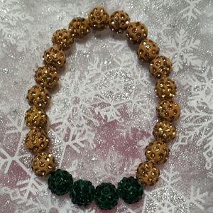 Gold Dark Green Sparkle Bling Bracelet NWT